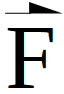 símbolo de vector fuerza eléctrica, F con una flecha arriba.
