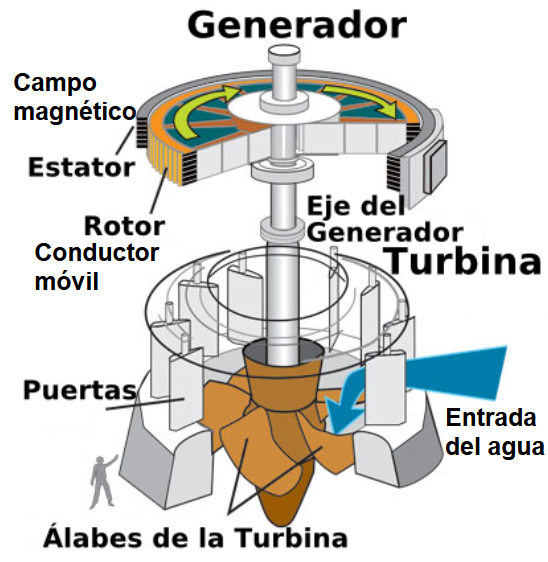 partes de la turbina hidráulica