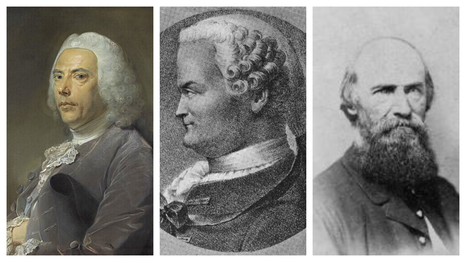 Retratos de los tres científicos.