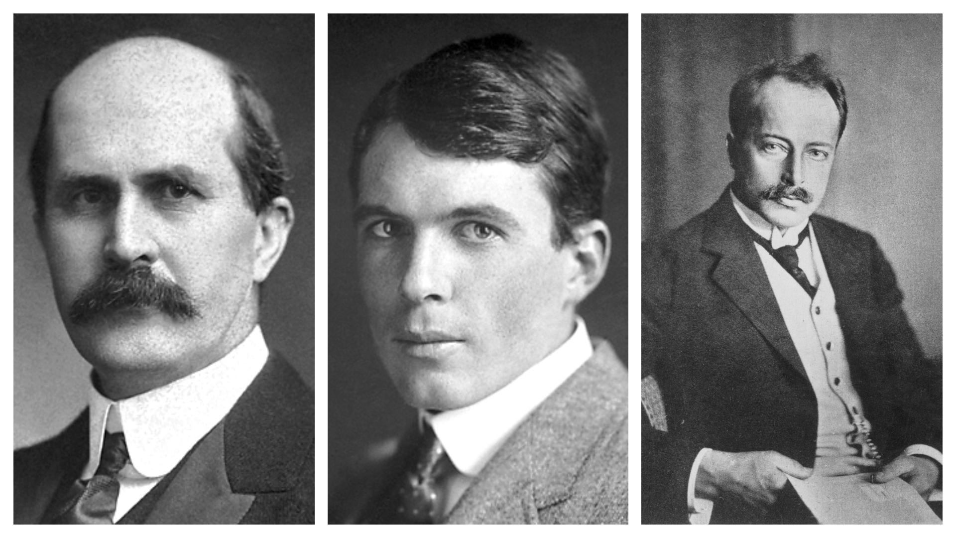 Henry Bragg, Lawrence Bragg y Max von Laue.