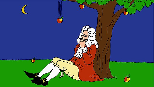 Newton viendo caer una manzana