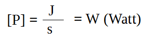 unidad de potencia igual a joule dividido segundos igual a W (watt)