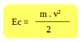 energía cinética igual a masa por velocidad al cuadrado dividido 2