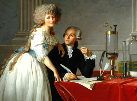 Antoine Lavoisier y su esposa (detalle de un óleo de Jacques-Louis David, 1788)