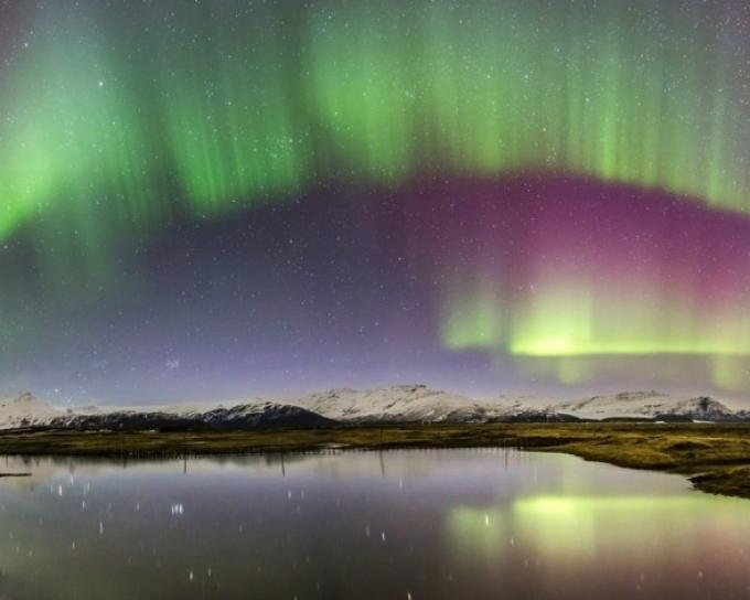aurora boreal en Islandia